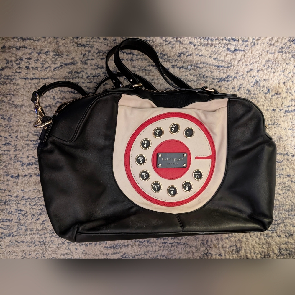 Kate Spade Black and White Dial Shoulder Bag